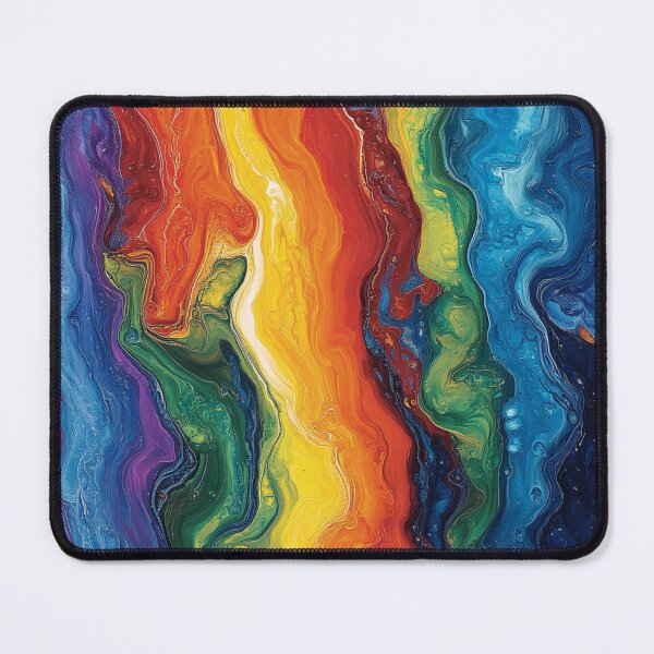 Item preview, Rainbow Acrylic Pour Abstract Fluid Art Color Flow designed and sold by Myra365Art.