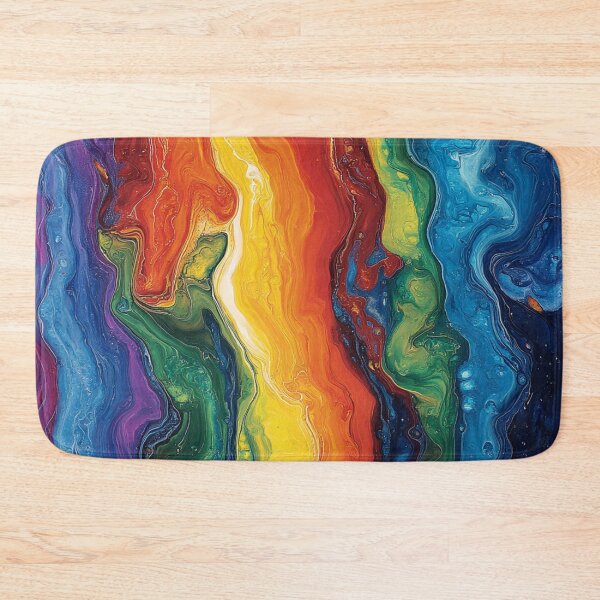Item preview, Rainbow Acrylic Pour Abstract Fluid Art Color Flow designed and sold by Myra365Art.
