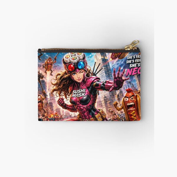 Item preview, SUSHI MASK WOMAN NEO: The Ultimate Hotdog Apocalypse Movie Poster designed and sold by Japan Cyberpunk Universe & Surreal Characters.