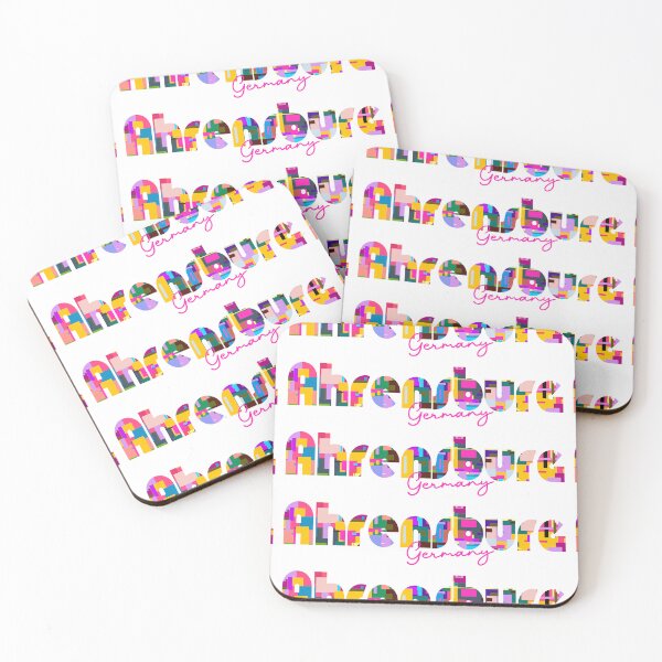 Item preview, Ahrensburg, Germany, Vibrant Abstract City Typography Art designed and sold by Wanderful-roads.