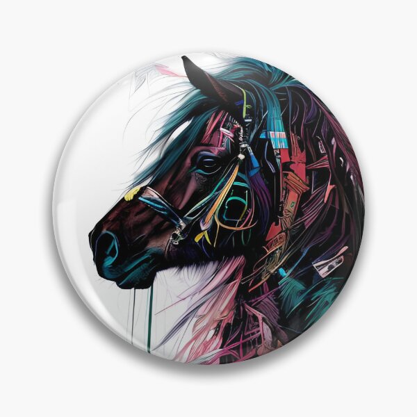 Item preview, Explosive Geometric Horse Head – Abstract Colorful Line and Splatter Art designed and sold by RaresS.