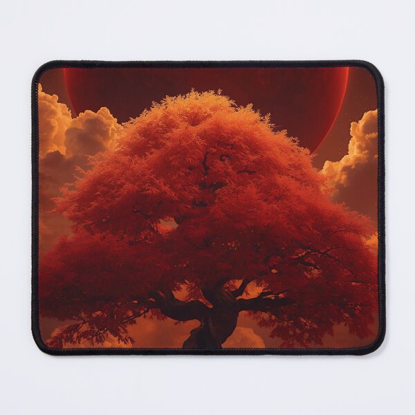Item preview, Crimson Cosmic Tree | Fantasy Red Moon Celestial Dreamscape Art designed and sold by athanasioungr.