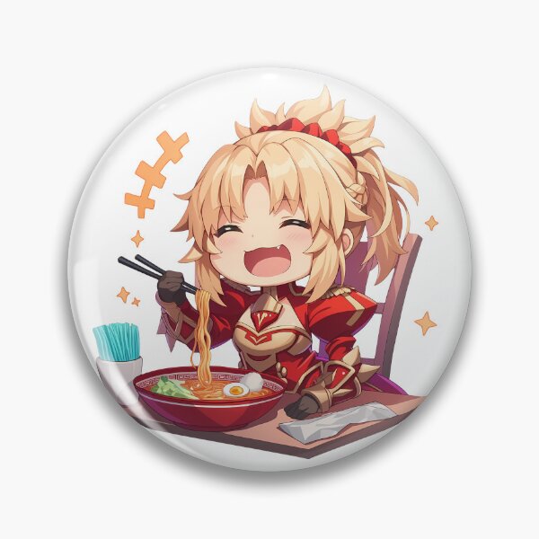 Item preview, Mordred Red Saber Fate Grand Order Laughing Kawaii Ramen Moment designed and sold by mildaclairmo.