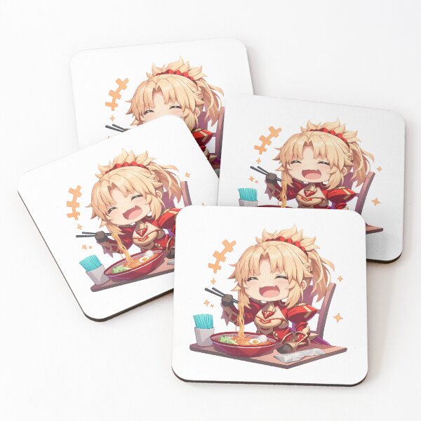 Item preview, Mordred Red Saber Fate Grand Order Laughing Kawaii Ramen Moment designed and sold by mildaclairmo.