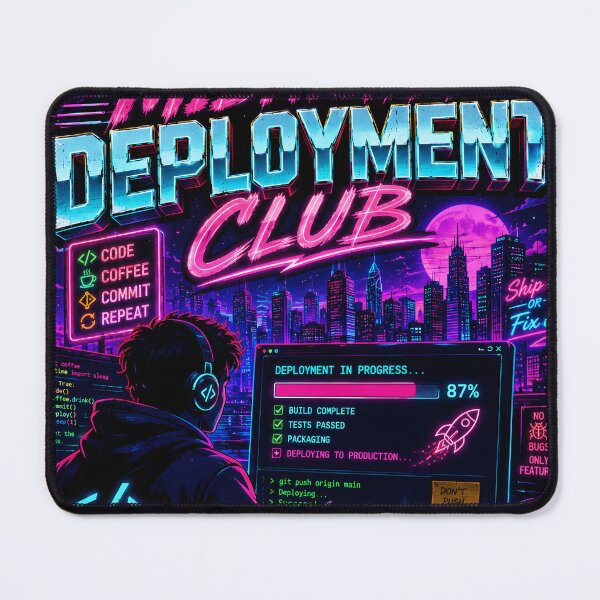 Item preview, MIDNIGHT DEPLOYMENT CLUB – Neon City Programmer Synthwave Deployment Design designed and sold by PenchalaPrabhas.