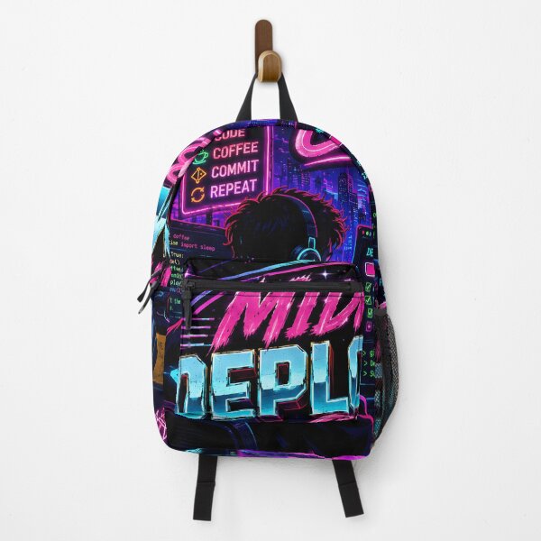 Item preview, MIDNIGHT DEPLOYMENT CLUB – Neon City Programmer Synthwave Deployment Design designed and sold by PenchalaPrabhas.