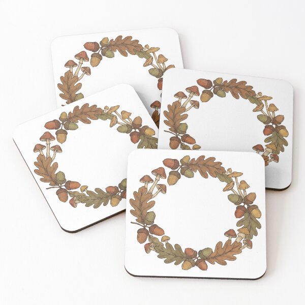 Item preview, Autumn Acorn and Oak Leaf Wreath — Woodland Botanical Illustration designed and sold by Ortsas.