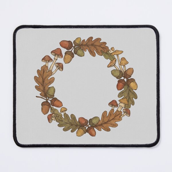 Item preview, Autumn Acorn and Oak Leaf Wreath — Woodland Botanical Illustration designed and sold by Ortsas.