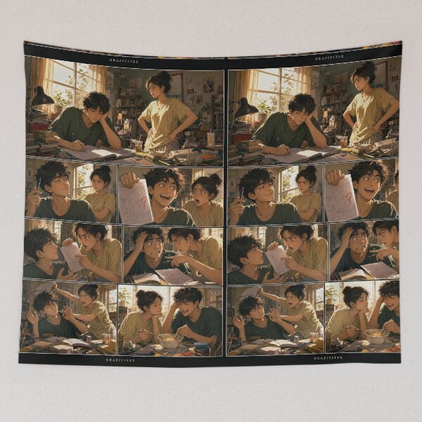 Item preview, Student Life Cozy Reading Room Comic Print designed and sold by Grafititee.