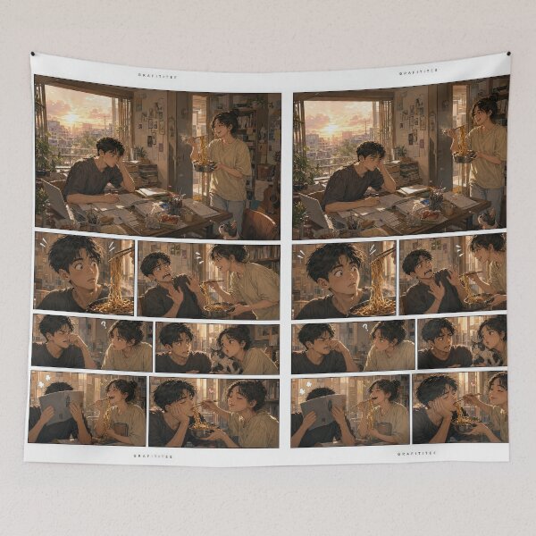 Item preview, Student Life Cozy Reading Room Comic Print designed and sold by Grafititee.
