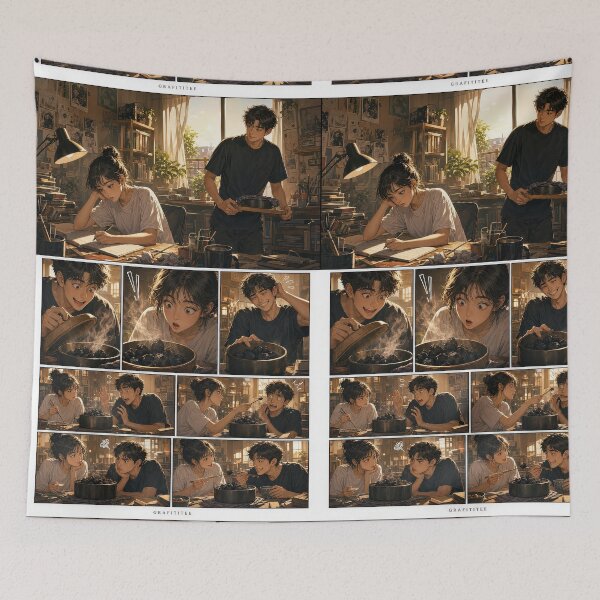 Item preview, Student Life Cozy Reading Room Comic Print designed and sold by Grafititee.