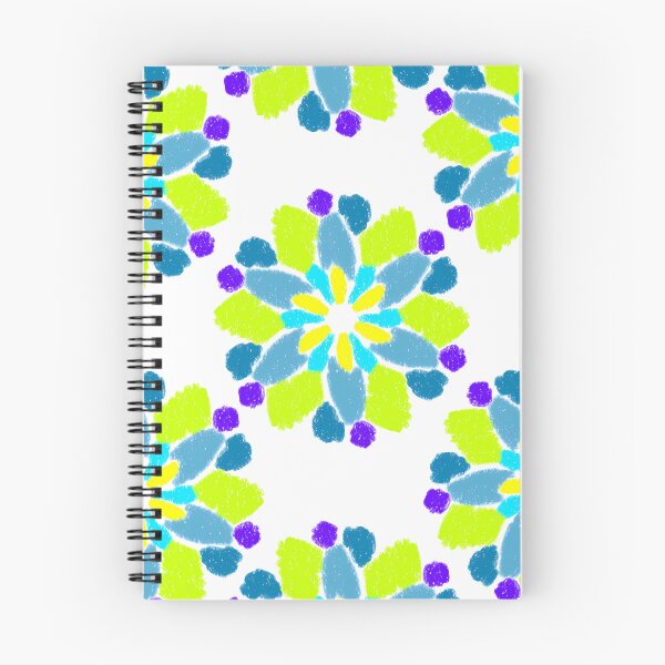 Item preview, Vibrant Lime and Blue Kaleidoscope Floral Pattern designed and sold by TheTinyGood.