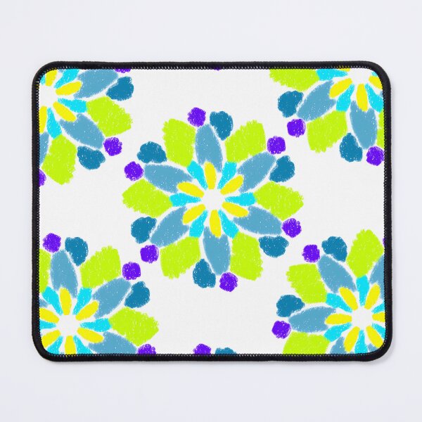 Item preview, Vibrant Lime and Blue Kaleidoscope Floral Pattern designed and sold by TheTinyGood.