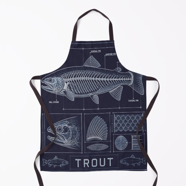 Item preview, Trout Blueprint Anatomy T-Shirt, Rainbow Trout Skeleton Schematic Tee, Fishing Technical Drawing Shirt, Navy Blue Angler Gift, Fin Diagram Graphic designed and sold by SunnyDesign82.