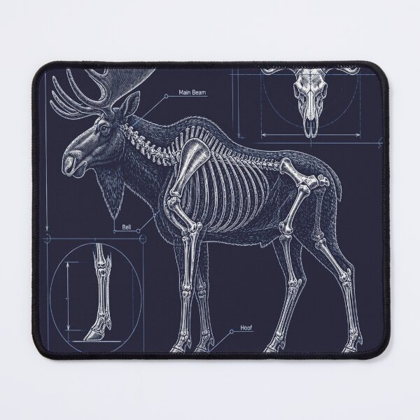 Item preview, Moose Blueprint Anatomy T-Shirt, Bull Moose Skeleton Schematic Tee, Hunting Technical Drawing Shirt, Navy Blue Hunter Gift, Antler Diagram Graphic designed and sold by SunnyDesign82.