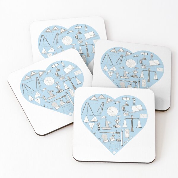 Item preview, Pastel blue gravity Physics heart STEM designed and sold by Anne Londez Studio.