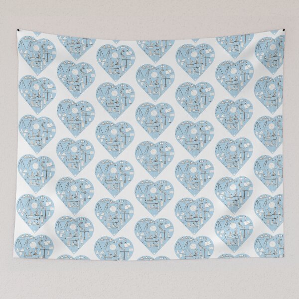 Item preview, Pastel blue gravity Physics heart STEM designed and sold by Anne Londez Studio.