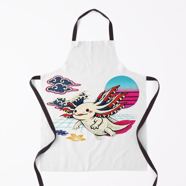 Item preview, Neon Retro Synthwave Ukiyo‑E Axolotl designed and sold by KungPowUnicorn.