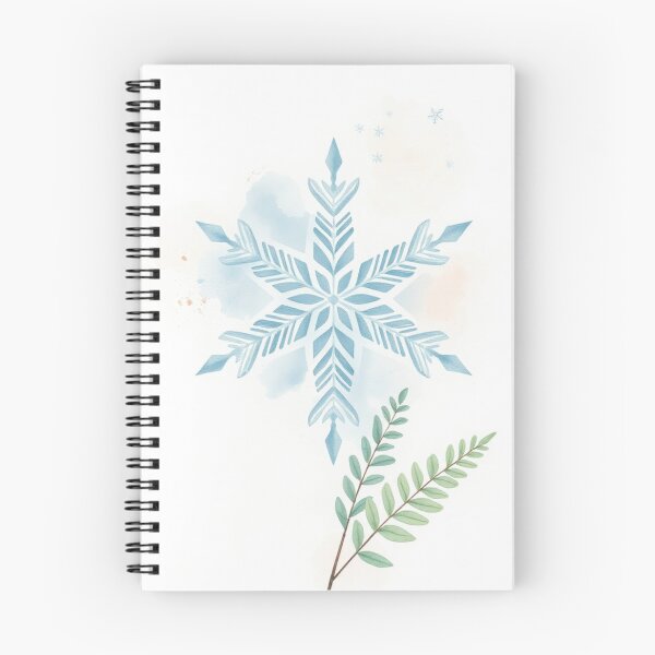 Item preview, Watercolor Snowflake and Green Plant Branch designed and sold by Vida e Arte.