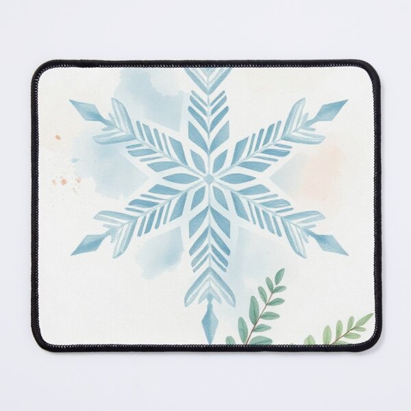 Item preview, Watercolor Snowflake and Green Plant Branch designed and sold by Vida e Arte.