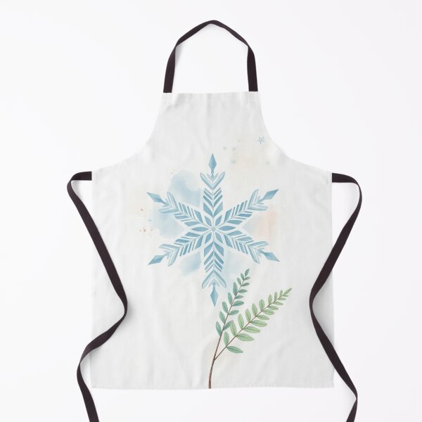 Item preview, Watercolor Snowflake and Green Plant Branch designed and sold by Vida e Arte.