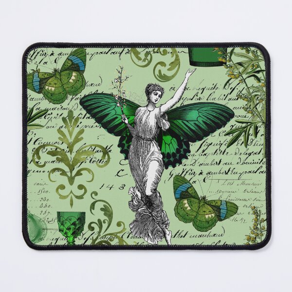 Item preview, Forest Fairy and Healing Herbs Green Academia Aesthetic Pattern - Pistachio Green designed and sold by CanisArtStudio.