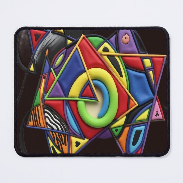 Item preview, triangles circles and squares in charcoal C colorful geometric abstract designed and sold by SmashingDeals.