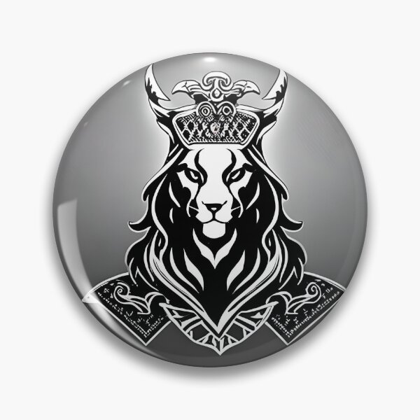 Item preview, Majestic Silver Lion Crest – Ornate Heraldic Emblem designed and sold by RaresS.