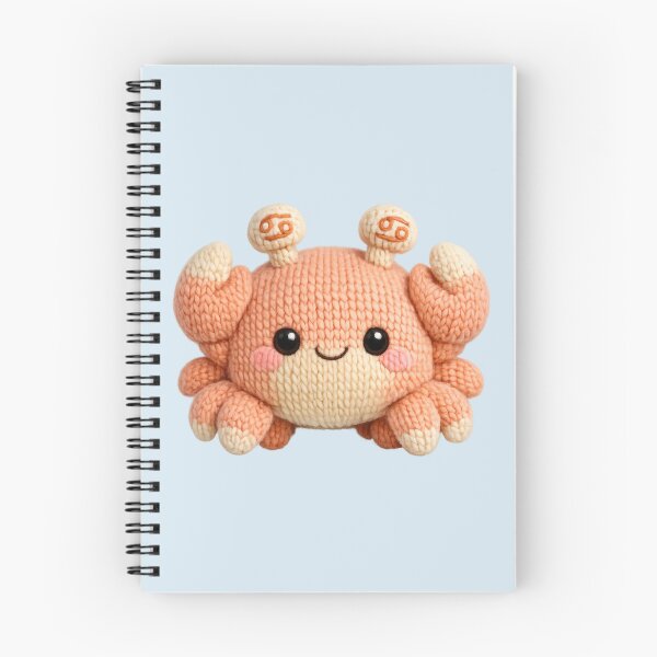 Item preview, Cute Cancer Crab Plush Zodiac Nursery | Kawaii Knitted Astrology Art designed and sold by Moons Studio.