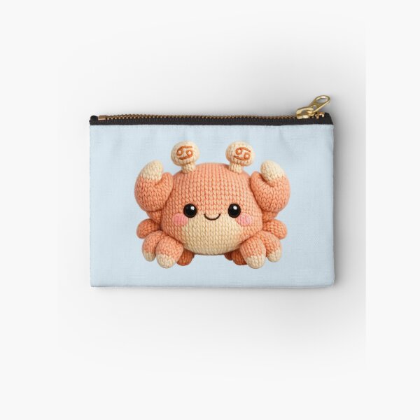 Item preview, Cute Cancer Crab Plush Zodiac Nursery | Kawaii Knitted Astrology Art designed and sold by Moons Studio.