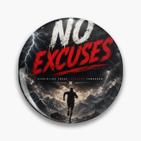 Item preview, No Excuses Motivational Poster designed and sold by AuraPixelDesign.