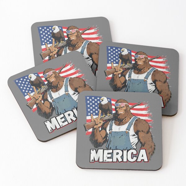 Item preview, Bigfoot Merica Rock USA Flag Patriotic Sasquatch 4th of July designed and sold by KristineLi.
