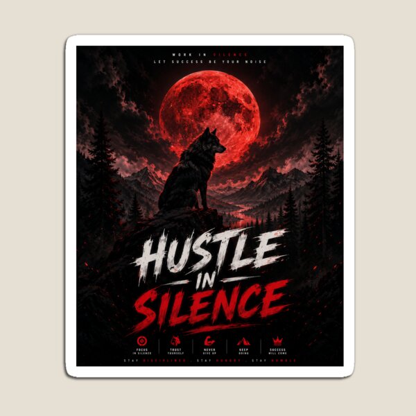 Item preview, Hustle In Silence Motivational Wolf Poster designed and sold by AuraPixelDesign.