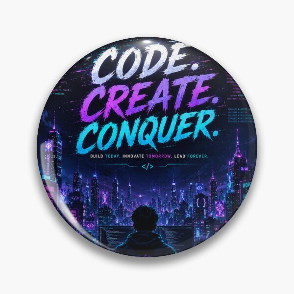 Item preview, Code Create Conquer Cyberpunk Programmer Art designed and sold by AuraPixelDesign.