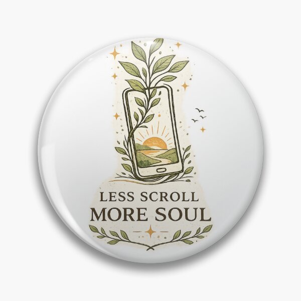 Item preview, Less Scroll More Soul Digital Detox Art designed and sold by AuraPixelDesign.