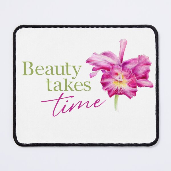 Item preview, Beauty Takes Time Watercolour Orchid Flower designed and sold by Sarah Trett.