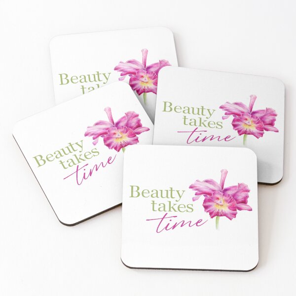 Item preview, Beauty Takes Time Watercolour Orchid Flower designed and sold by Sarah Trett.