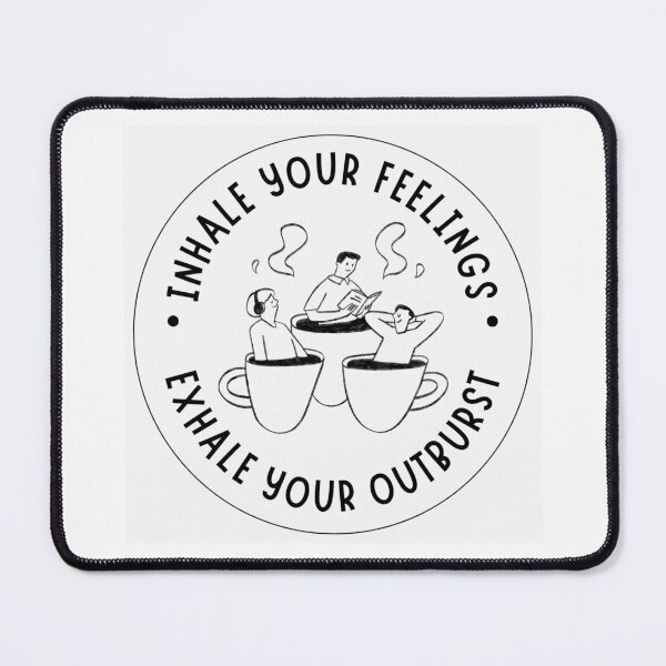 Item preview, Inhale Your Feelings Exhale Your Outburst Coffee Circle Badge Mental Health Quote designed and sold by SHREE ART STUDIO.