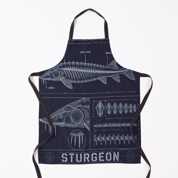 Item preview, Sturgeon Blueprint Anatomy T-Shirt, Sturgeon Skeleton Schematic Tee, Fishing Technical Drawing Shirt, Navy Blue Angler Gift, Scute Diagram Graphic designed and sold by SunnyDesign82.