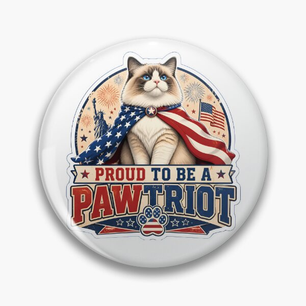 Item preview, Proud To Be A Pawtriot Ragdoll Cat – Patriotic 4th of July USA Cat Lover Gift designed and sold by Bettybee00.