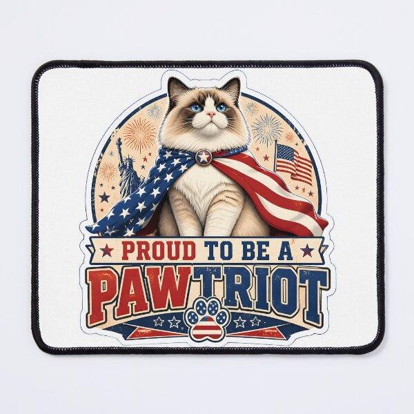 Item preview, Proud To Be A Pawtriot Ragdoll Cat – Patriotic 4th of July USA Cat Lover Gift designed and sold by Bettybee00.