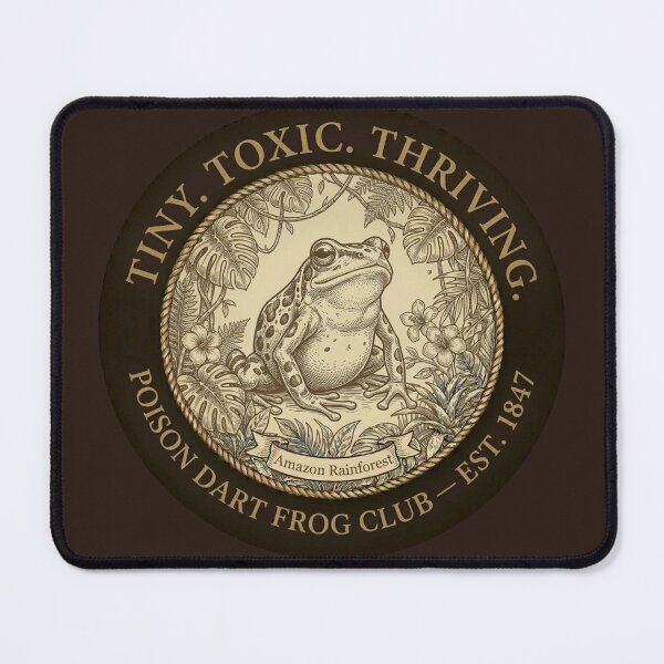 Item preview, Tiny Toxic Thriving Poison Dart Frog Club Humor Badge designed and sold by CalmCapy Co.