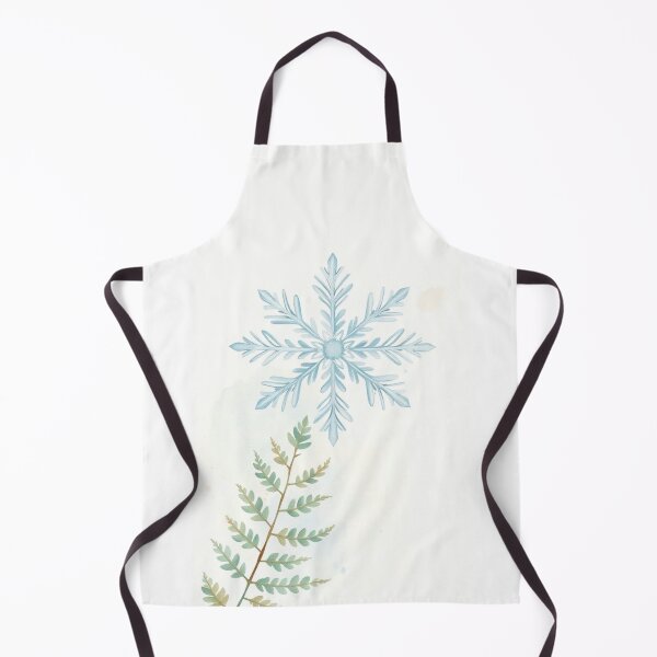 Item preview, Watercolor Snowflake and Green Fern Illustration designed and sold by Vida e Arte.
