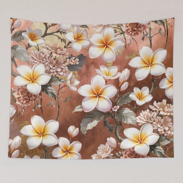 Item preview, Rustic Plumeria Floral Pattern on Wood designed and sold by IntelliMindDesigns.