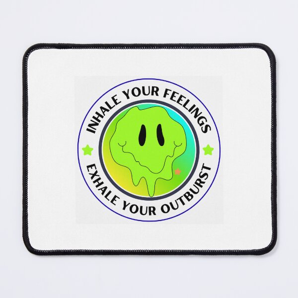 Item preview, Inhale Your Feelings Exhale Your Outburst Melting Smiley Y2K Mental Health Quote designed and sold by SHREE ART STUDIO.