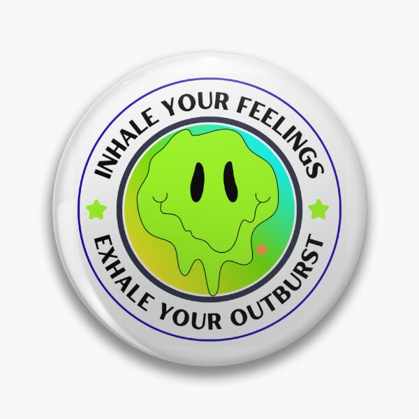 Item preview, Inhale Your Feelings Exhale Your Outburst Melting Smiley Y2K Mental Health Quote designed and sold by SHREE ART STUDIO.