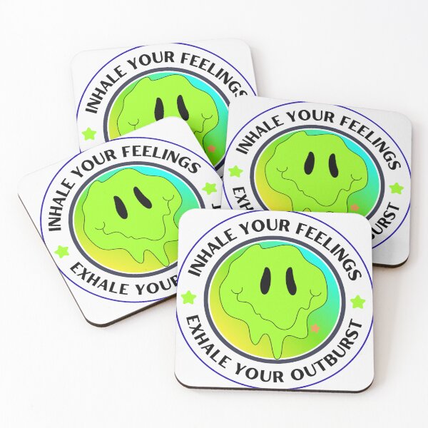 Item preview, Inhale Your Feelings Exhale Your Outburst Melting Smiley Y2K Mental Health Quote designed and sold by SHREE ART STUDIO.