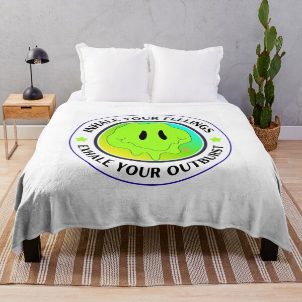 Item preview, Inhale Your Feelings Exhale Your Outburst Melting Smiley Y2K Mental Health Quote designed and sold by SHREE ART STUDIO.