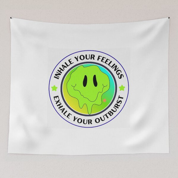 Item preview, Inhale Your Feelings Exhale Your Outburst Melting Smiley Y2K Mental Health Quote designed and sold by SHREE ART STUDIO.