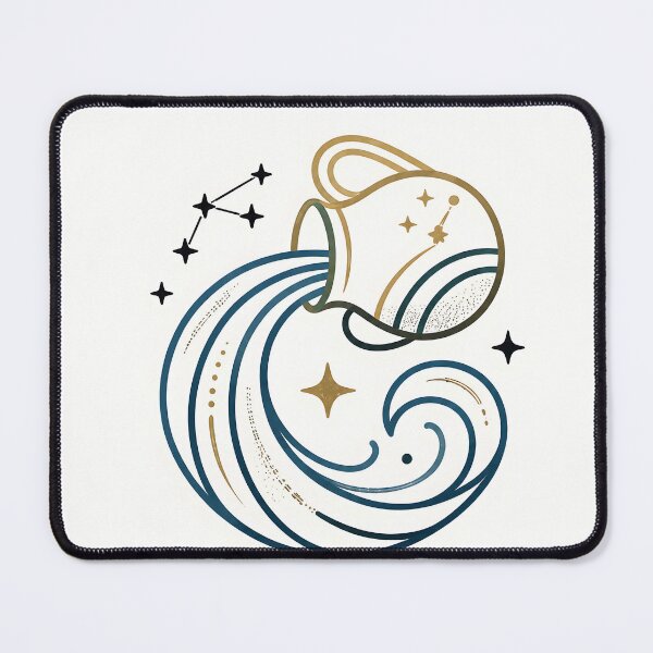 Item preview, Elegant Aquarius Zodiac Celestial Water Bearer Art designed and sold by Clavivs.